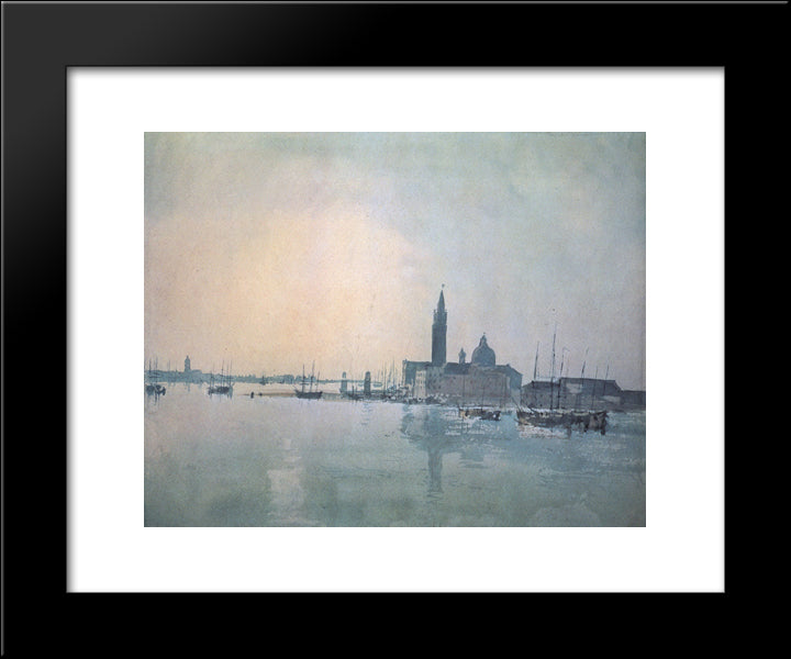 San Giorgio Maggiore In The Morning 20x24 Black Modern Wood Framed Art Print Poster by Turner, Joseph Mallord William