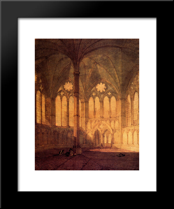 The Chapter House, Salisbury Chathedral 20x24 Black Modern Wood Framed Art Print Poster by Turner, Joseph Mallord William