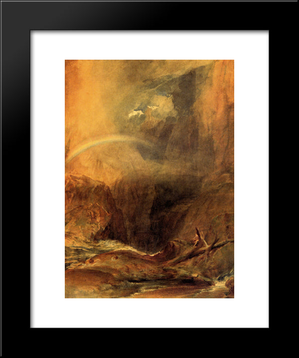 The Devil'S Bridge, St. Gothard 20x24 Black Modern Wood Framed Art Print Poster by Turner, Joseph Mallord William