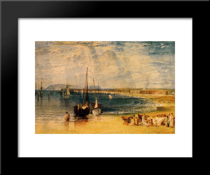 Weymouth, Dorsetshire 20x24 Black Modern Wood Framed Art Print Poster by Turner, Joseph Mallord William