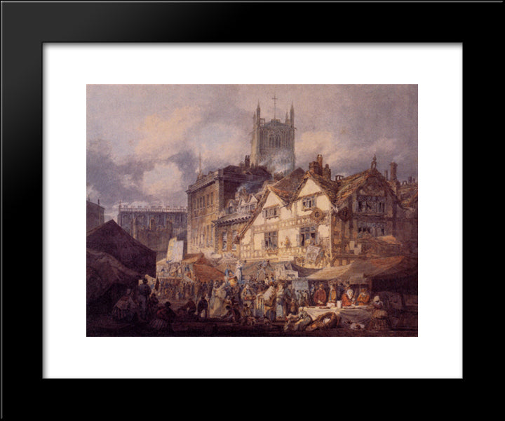 Woolverhampton, Staffordshire 20x24 Black Modern Wood Framed Art Print Poster by Turner, Joseph Mallord William