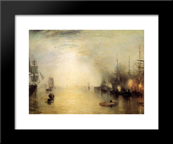 Keelmen Heaving In Coals By Night 20x24 Black Modern Wood Framed Art Print Poster by Turner, Joseph Mallord William