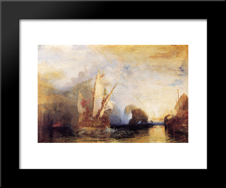 Ulysses Deriding Polyphemus 20x24 Black Modern Wood Framed Art Print Poster by Turner, Joseph Mallord William