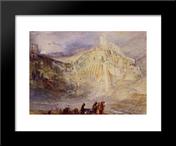Santa Sabes And The Brook Kedron 20x24 Black Modern Wood Framed Art Print Poster by Turner, Joseph Mallord William