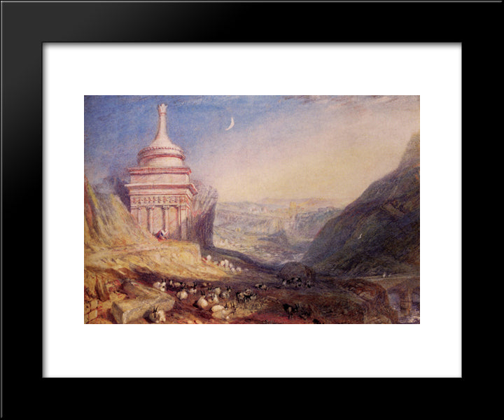Valley Of The Brook Kedron 20x24 Black Modern Wood Framed Art Print Poster by Turner, Joseph Mallord William