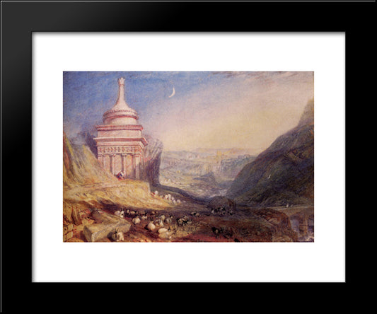 Valley Of The Brook Kedron 20x24 Black Modern Wood Framed Art Print Poster by Turner, Joseph Mallord William