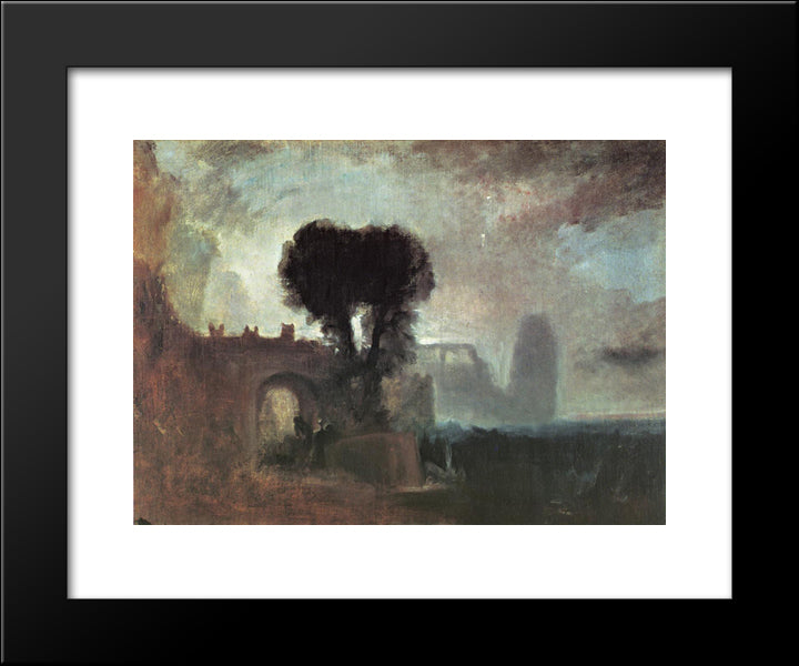 Archway With Trees By The Sea 20x24 Black Modern Wood Framed Art Print Poster by Turner, Joseph Mallord William