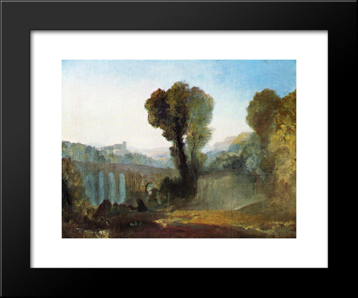 Ariccia: Sunset 20x24 Black Modern Wood Framed Art Print Poster by Turner, Joseph Mallord William