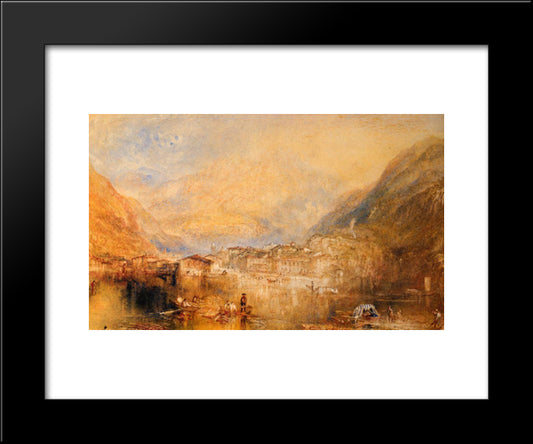 Brunnen, From The Lake Of Lucerne 20x24 Black Modern Wood Framed Art Print Poster by Turner, Joseph Mallord William
