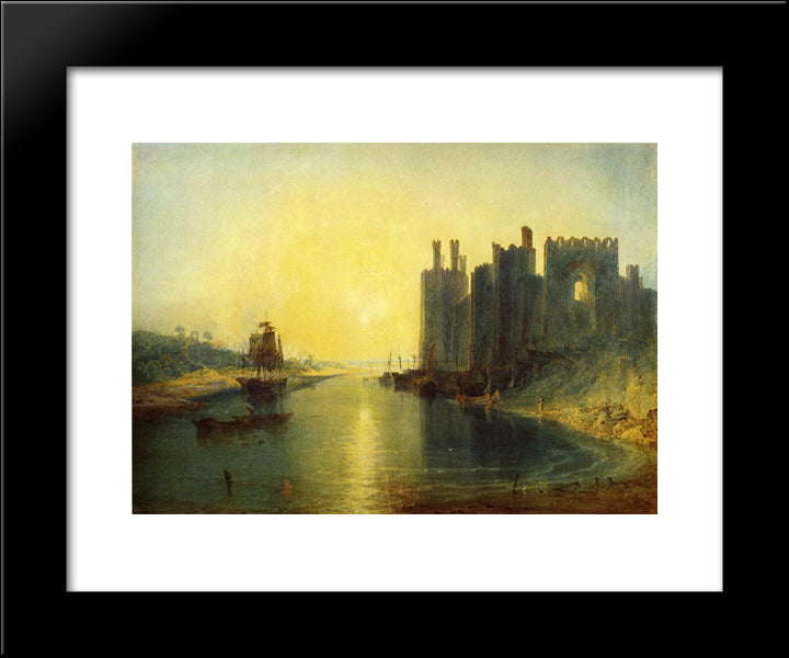 Caernarvon Castle 20x24 Black Modern Wood Framed Art Print Poster by Turner, Joseph Mallord William