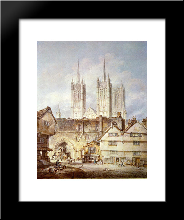 Cathedral Church At Lincoln 20x24 Black Modern Wood Framed Art Print Poster by Turner, Joseph Mallord William
