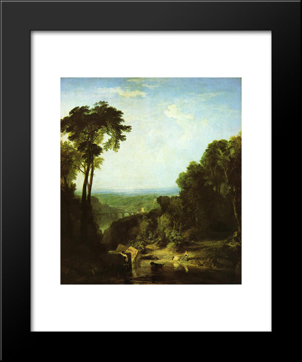 Crossing The Brook 20x24 Black Modern Wood Framed Art Print Poster by Turner, Joseph Mallord William