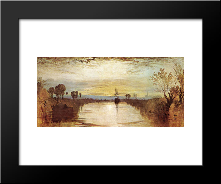 Chichester Canal 20x24 Black Modern Wood Framed Art Print Poster by Turner, Joseph Mallord William