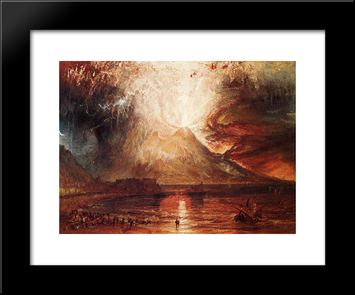 Eruption Of Vesuvius 20x24 Black Modern Wood Framed Art Print Poster by Turner, Joseph Mallord William
