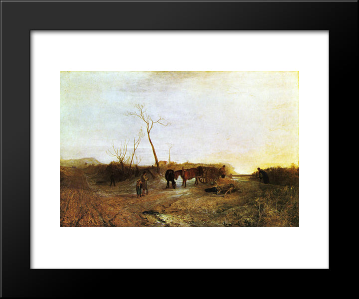 Frosty Morning 20x24 Black Modern Wood Framed Art Print Poster by Turner, Joseph Mallord William