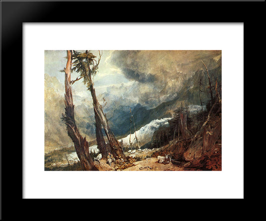 Glacier And Source Of The Arveron, Going Up To The Mer De Glace 20x24 Black Modern Wood Framed Art Print Poster by Turner, Joseph Mallord William