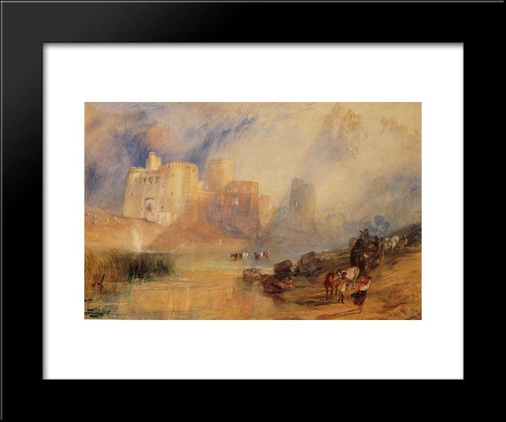Kidwelly Castle 20x24 Black Modern Wood Framed Art Print Poster by Turner, Joseph Mallord William