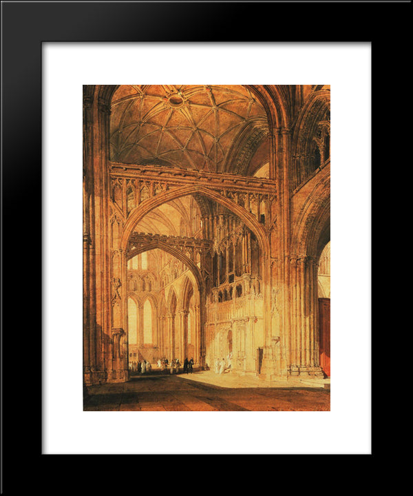 Interior Of Salisbury Cathedral 20x24 Black Modern Wood Framed Art Print Poster by Turner, Joseph Mallord William
