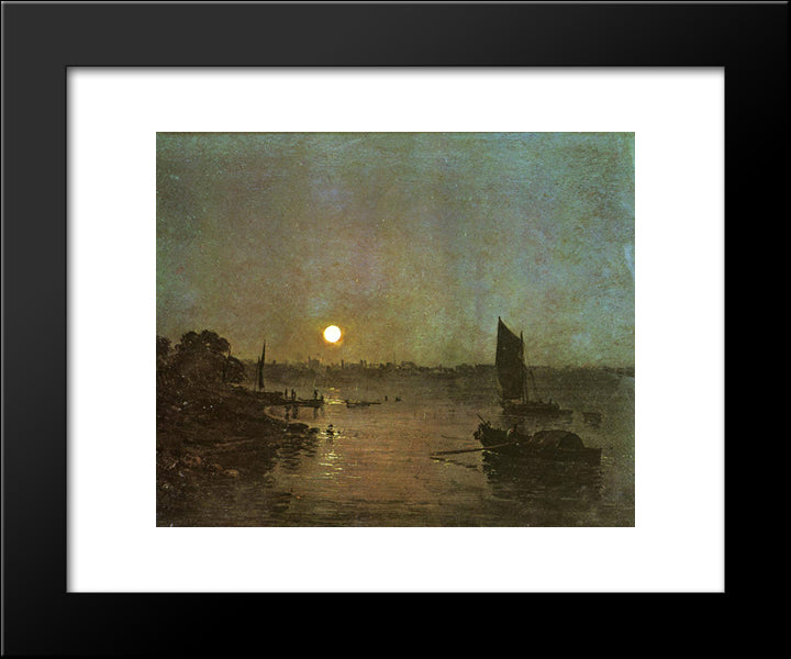 Moonlight, A Study At Millbank 20x24 Black Modern Wood Framed Art Print Poster by Turner, Joseph Mallord William