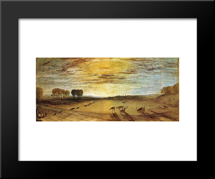 Petworth Park: Tillington Church In The Distance 20x24 Black Modern Wood Framed Art Print Poster by Turner, Joseph Mallord William