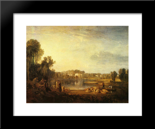 Pope'S Villa, At Twickenham 20x24 Black Modern Wood Framed Art Print Poster by Turner, Joseph Mallord William