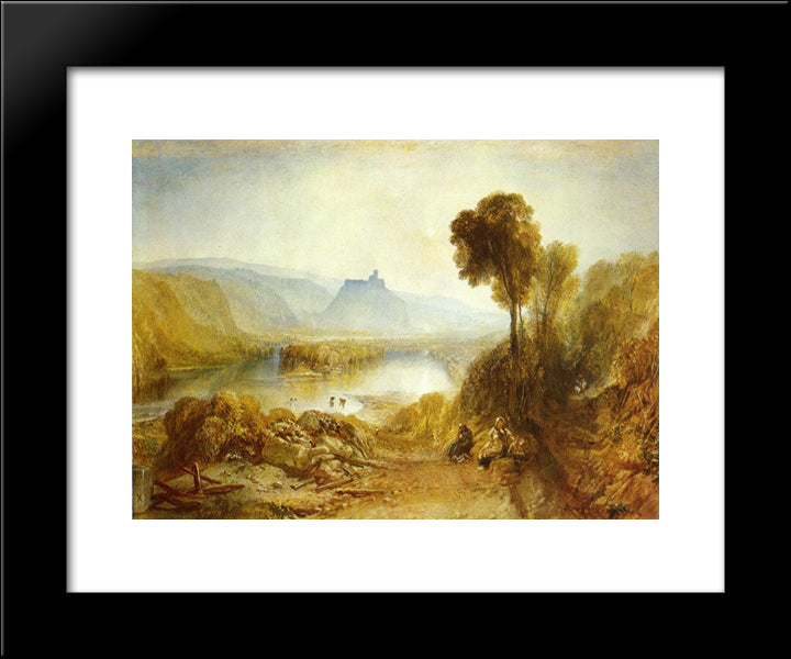 Prudhoe Castle, Northumberland 20x24 Black Modern Wood Framed Art Print Poster by Turner, Joseph Mallord William