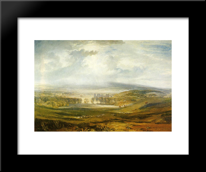 Raby Castle, The Seat Of The Earl Of Darlington 20x24 Black Modern Wood Framed Art Print Poster by Turner, Joseph Mallord William