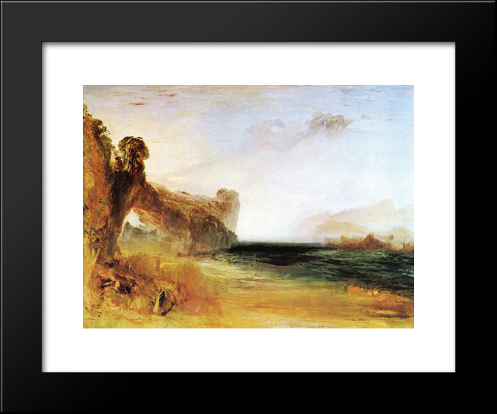 Rocky Bay With Figures 20x24 Black Modern Wood Framed Art Print Poster by Turner, Joseph Mallord William