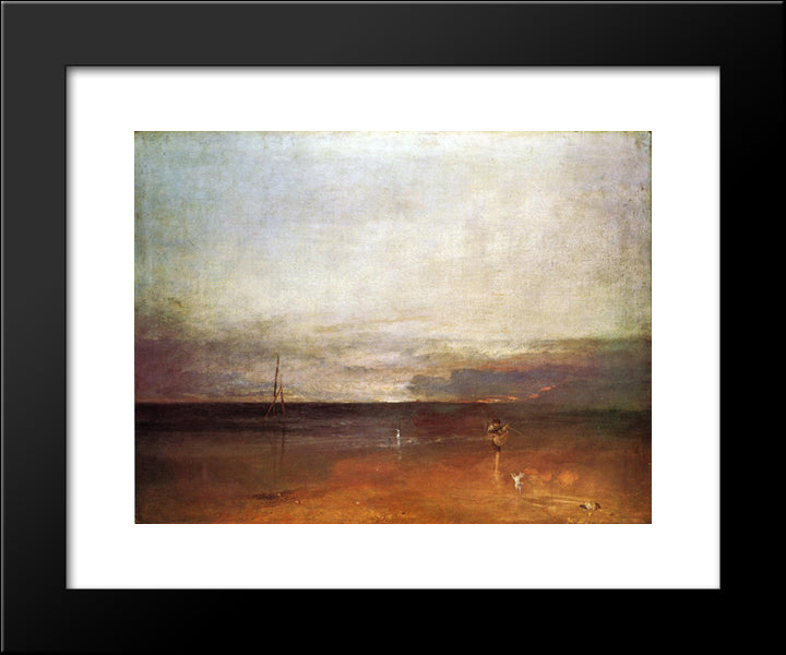 Rocky Bay With Figures 20x24 Black Modern Wood Framed Art Print Poster by Turner, Joseph Mallord William