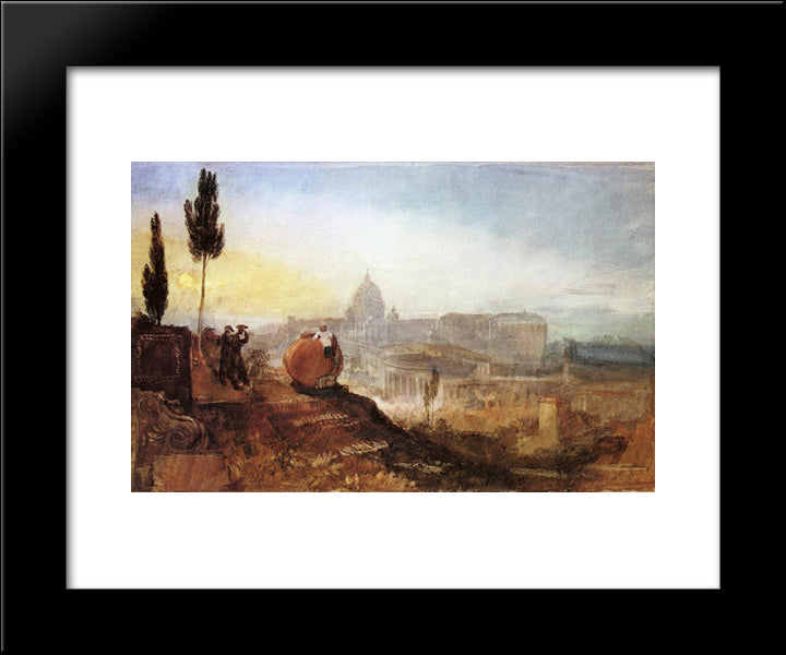 Rome: St. Peter'S From The Villa Barberini 20x24 Black Modern Wood Framed Art Print Poster by Turner, Joseph Mallord William