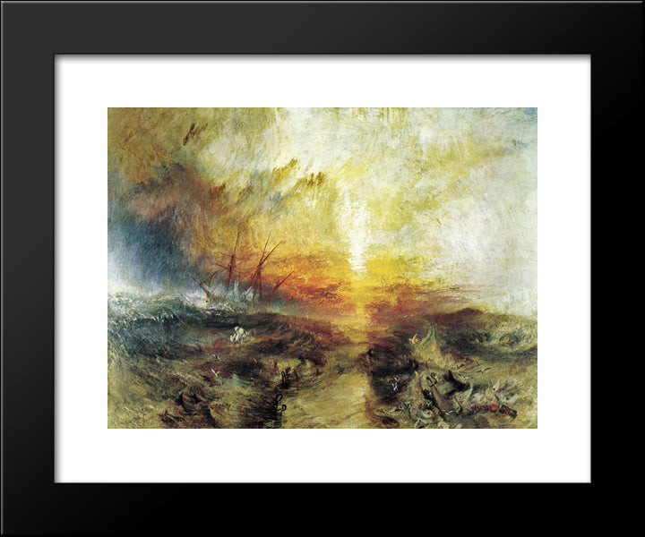 Slavers Throwing Overboard The Dead And Dying ' Typhoon Coming On 20x24 Black Modern Wood Framed Art Print Poster by Turner, Joseph Mallord William