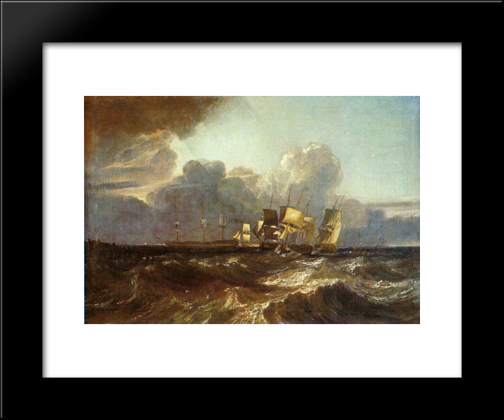 Ships Bearing Up For Anchorage 20x24 Black Modern Wood Framed Art Print Poster by Turner, Joseph Mallord William