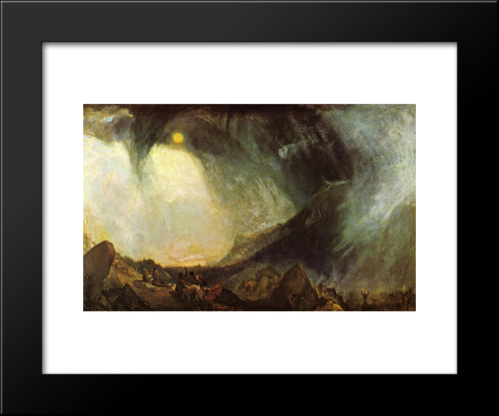 Snow Storm: Hannibal And His Army Crossing The Alps 20x24 Black Modern Wood Framed Art Print Poster by Turner, Joseph Mallord William