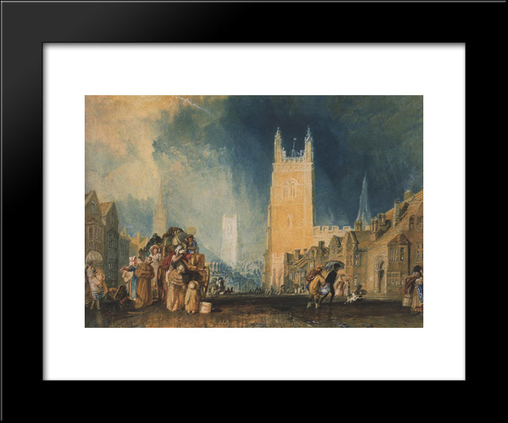Stamford, Lincolnshire 20x24 Black Modern Wood Framed Art Print Poster by Turner, Joseph Mallord William