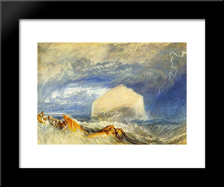 The Bass Rock (For 'The Provincial Antiquities Of Scotland') 20x24 Black Modern Wood Framed Art Print Poster by Turner, Joseph Mallord William