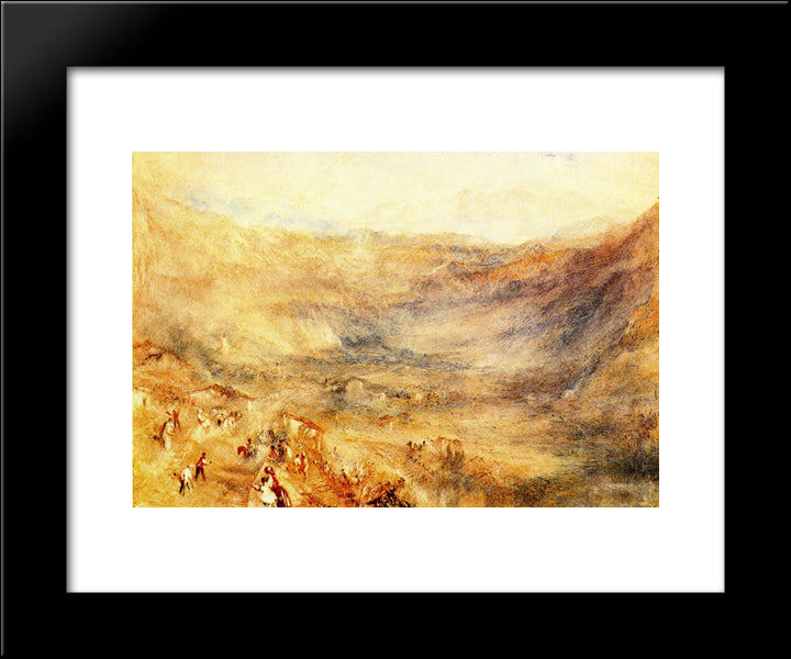 The Brunig Pass, From Meringen 20x24 Black Modern Wood Framed Art Print Poster by Turner, Joseph Mallord William