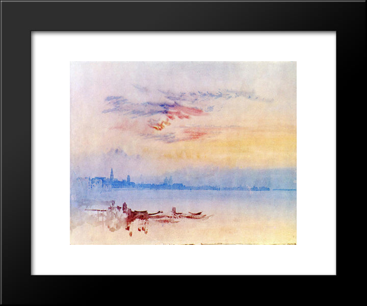 Venice, Looking East From The Guidecca: Sunrise 20x24 Black Modern Wood Framed Art Print Poster by Turner, Joseph Mallord William