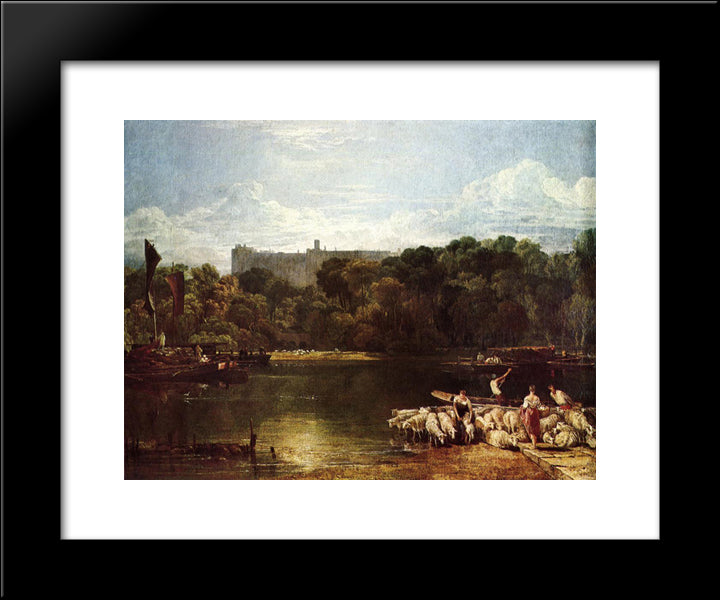 Windsor Castle From The Thames 20x24 Black Modern Wood Framed Art Print Poster by Turner, Joseph Mallord William