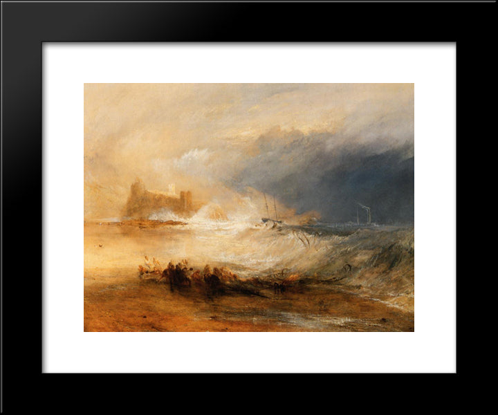Wreckers ' Coast Of Northumberland 20x24 Black Modern Wood Framed Art Print Poster by Turner, Joseph Mallord William