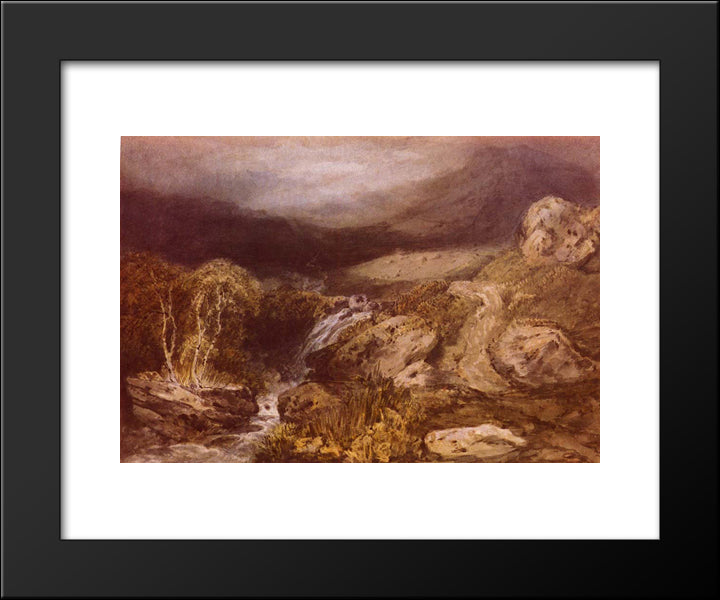 Mountain Stream, Coniston 20x24 Black Modern Wood Framed Art Print Poster by Turner, Joseph Mallord William