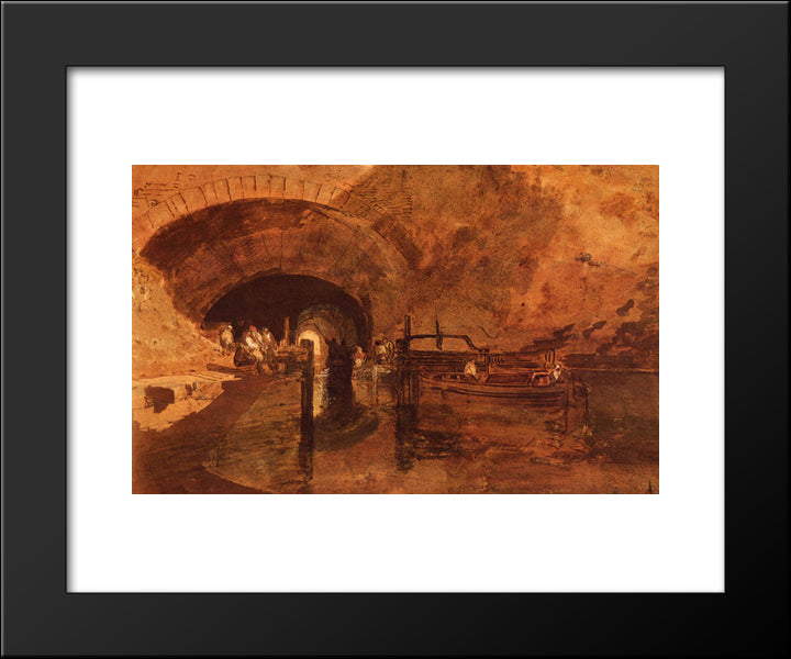 A Canal Tunnel Near Leeds 20x24 Black Modern Wood Framed Art Print Poster by Turner, Joseph Mallord William