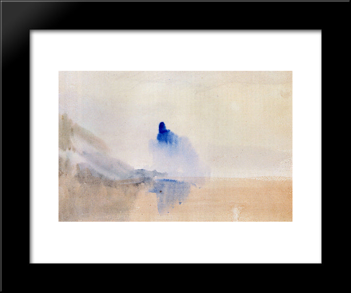 Study Of A Castle By A Lake 20x24 Black Modern Wood Framed Art Print Poster by Turner, Joseph Mallord William