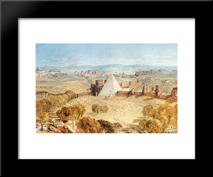 Rome From Monte Testaccio 20x24 Black Modern Wood Framed Art Print Poster by Turner, Joseph Mallord William