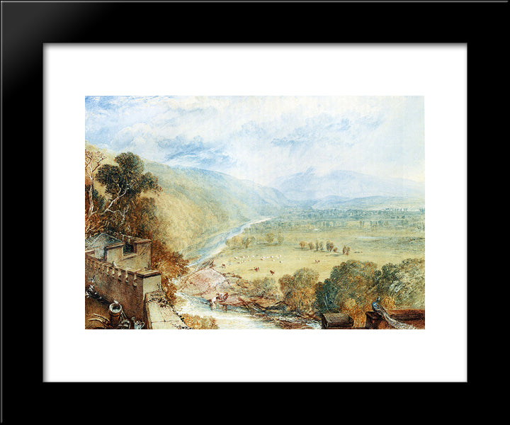 Ingleborough From The Terrace Of Hornby Castle 20x24 Black Modern Wood Framed Art Print Poster by Turner, Joseph Mallord William