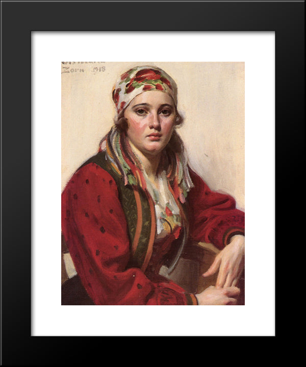 Ols Maria 20x24 Black Modern Wood Framed Art Print Poster by Zorn, Anders