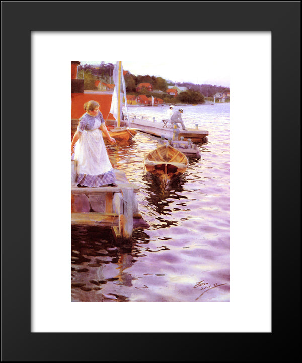 Lappings Of The Waves 20x24 Black Modern Wood Framed Art Print Poster by Zorn, Anders