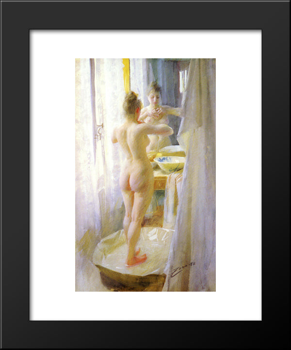 The Tub 20x24 Black Modern Wood Framed Art Print Poster by Zorn, Anders