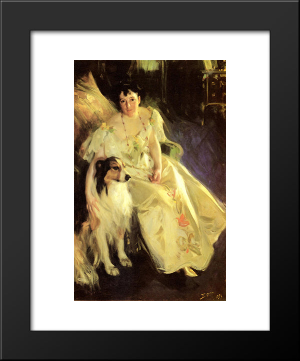 Mrs. Bacon 20x24 Black Modern Wood Framed Art Print Poster by Zorn, Anders