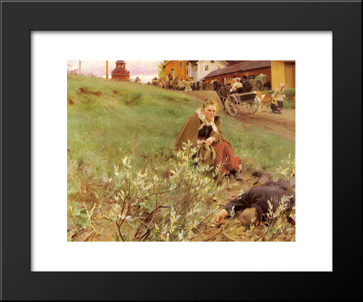The Mora Fair 20x24 Black Modern Wood Framed Art Print Poster by Zorn, Anders
