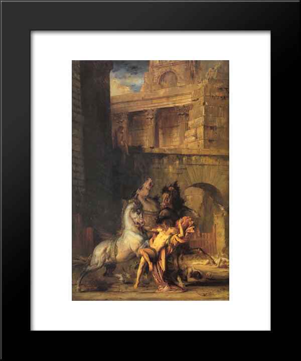Diomedes Devoured By His Horses 20x24 Black Modern Wood Framed Art Print Poster by Moreau, Gustave